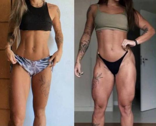 Antes e depois de aluna